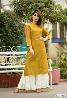 Latest Rayon Embroidered Calf Length Sharara Sets