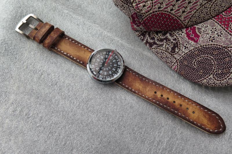 Tali Jam Tangan Custom Vintage Leather Strap Pusat