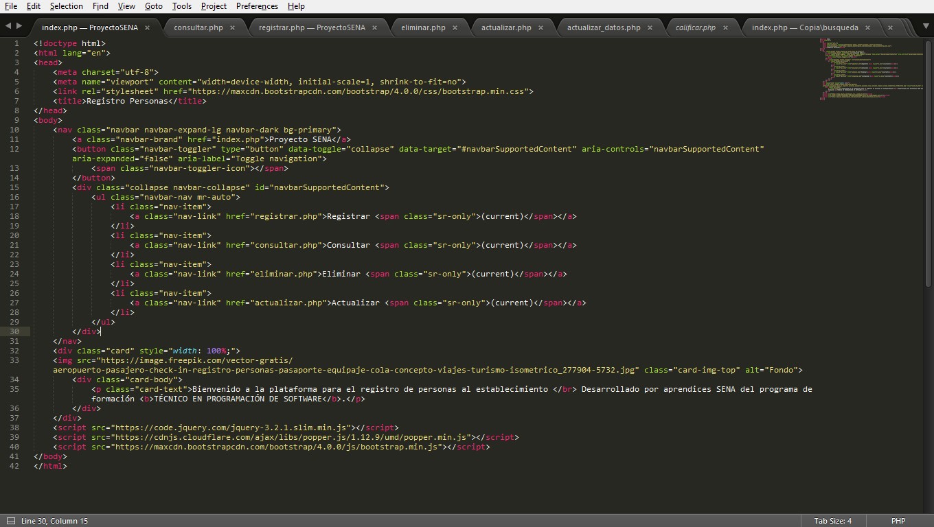 Registro de personas en Php y MySQL