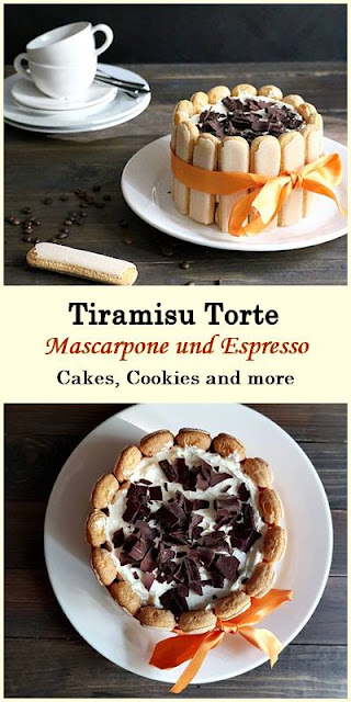 Rezept für Tiramisu Torte mit Mascarpone, Löffelbiskuits und Espresso