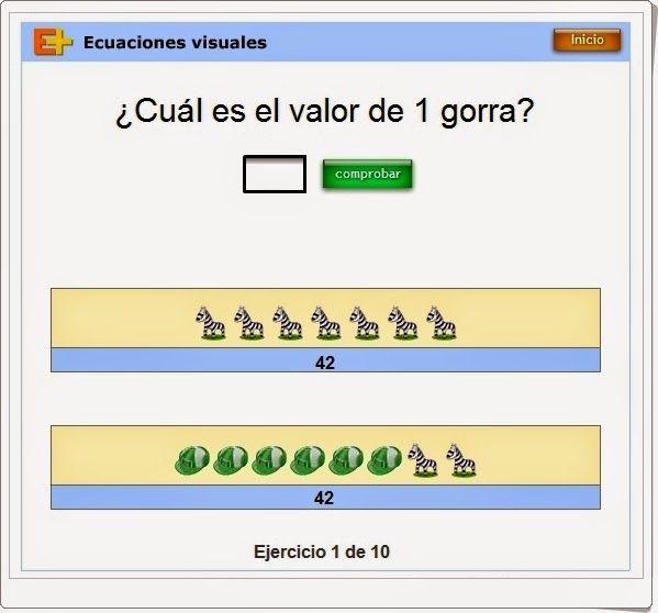 "Ecuaciones visuales I" (Juego de Matemáticas)