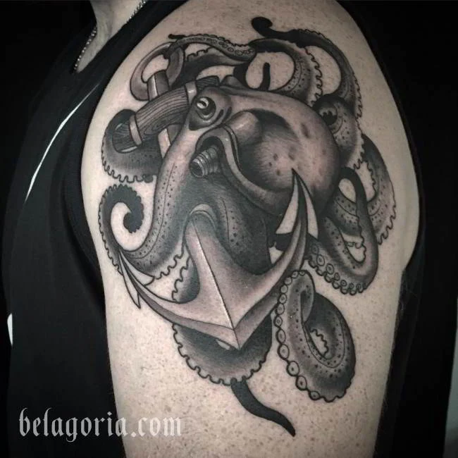 Foto de un tatuaje de Pulpo o Kraken