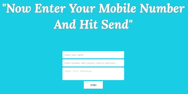 send sms text messages via code upto numbers mobile any