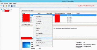 export and import virtual machine in hyper-v on windows server 2012 r2