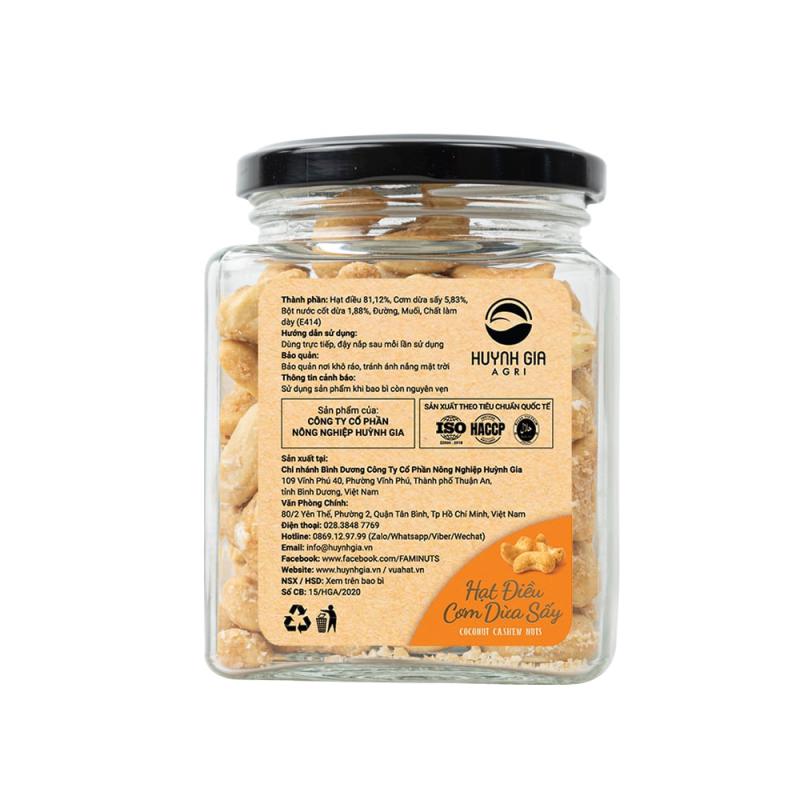 Hạt Điều Cơm Dừa Sấy Faminuts Hũ Thủy Tinh 230g