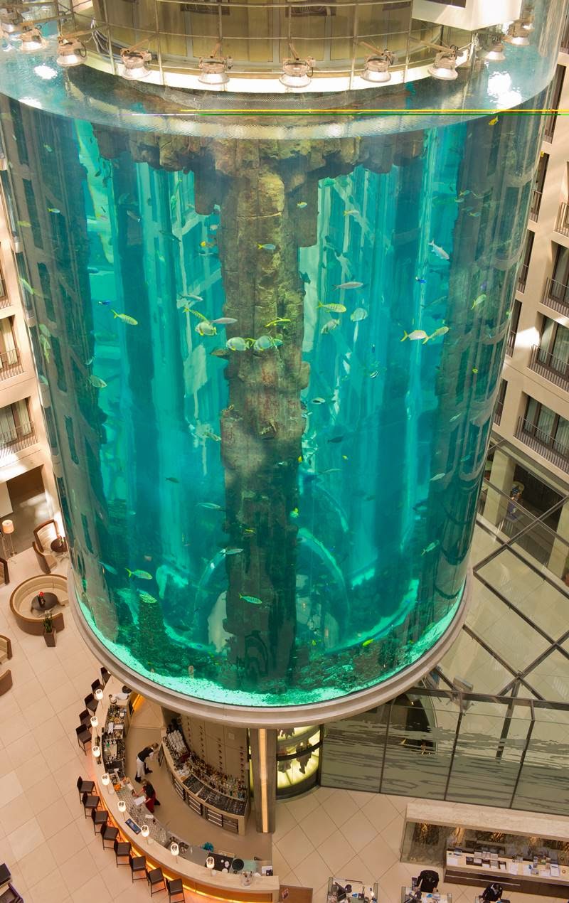 The largest cylindrical aquarium in the world Berlin, Germany