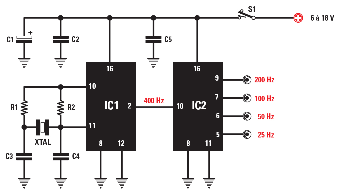 Schema oscillateur quartz