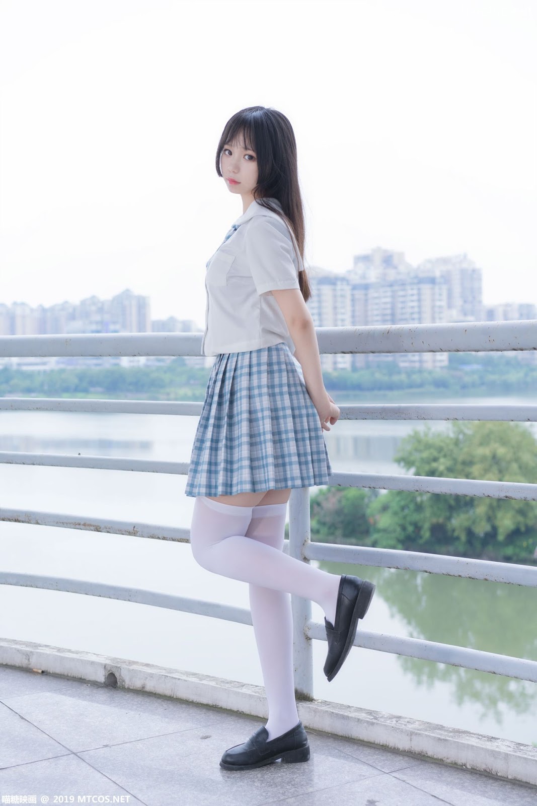 Image [MTCos] 喵糖映画 Vol.015 – Chinese Cute Model - White Shirt and Plaid Skirt - TruePic.net- Picture-15