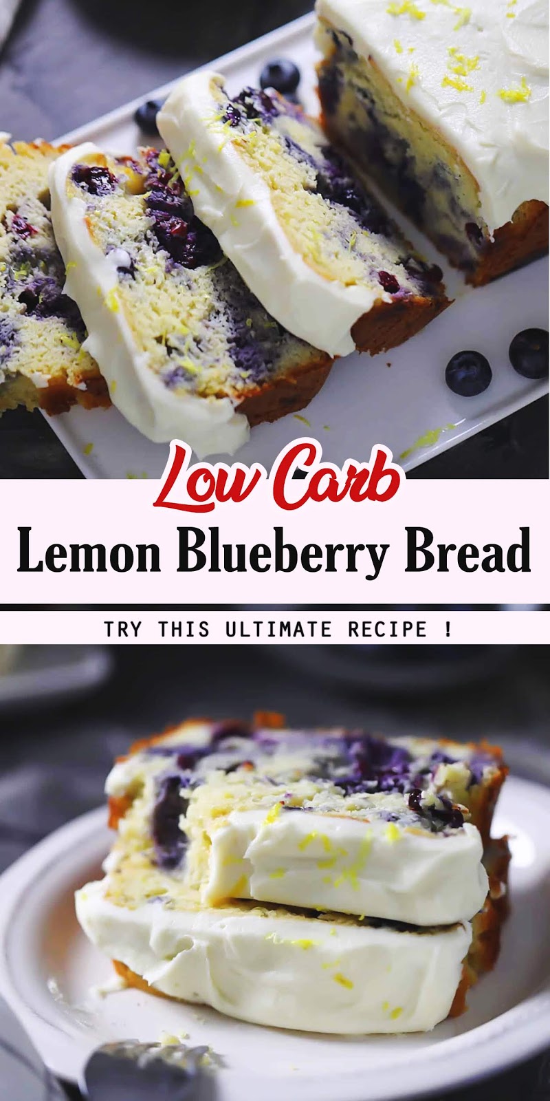 Low Carb Lemon Blueberry Bread Tastiy