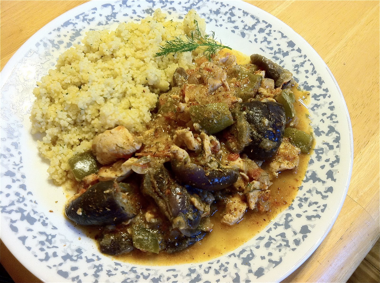 For The Love Of Food Grilled Chicken & Eggplant in Tomato Dill Sauce