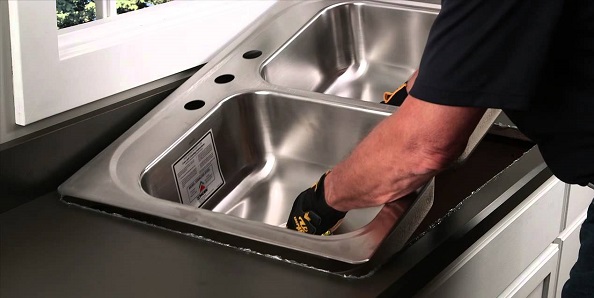 stainless steel kitchen sink installation