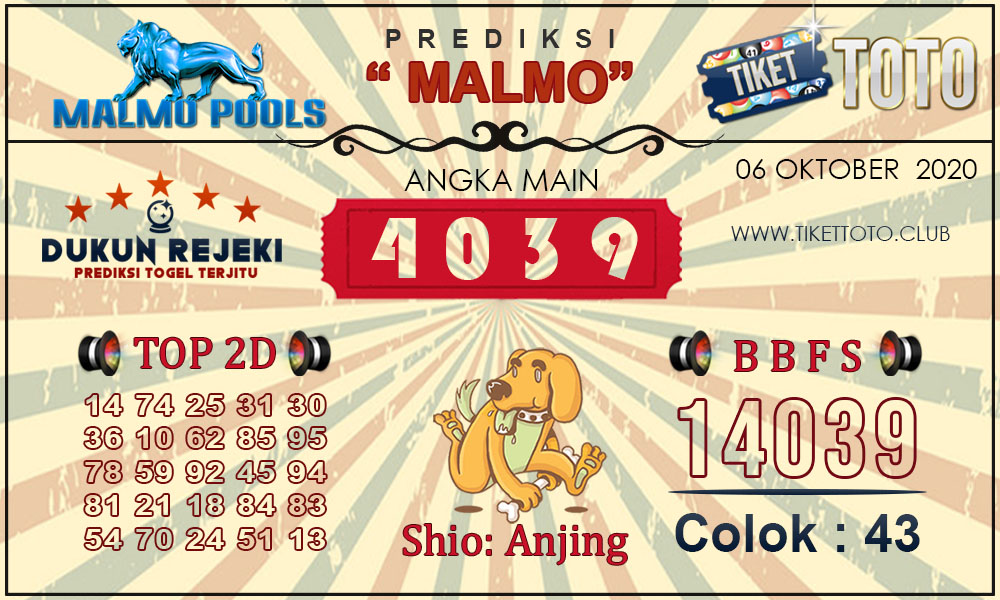 Prediksi Togel MALMO TIKETTOTO 06 OKTOBER 2020