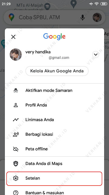 pilih menu setelan