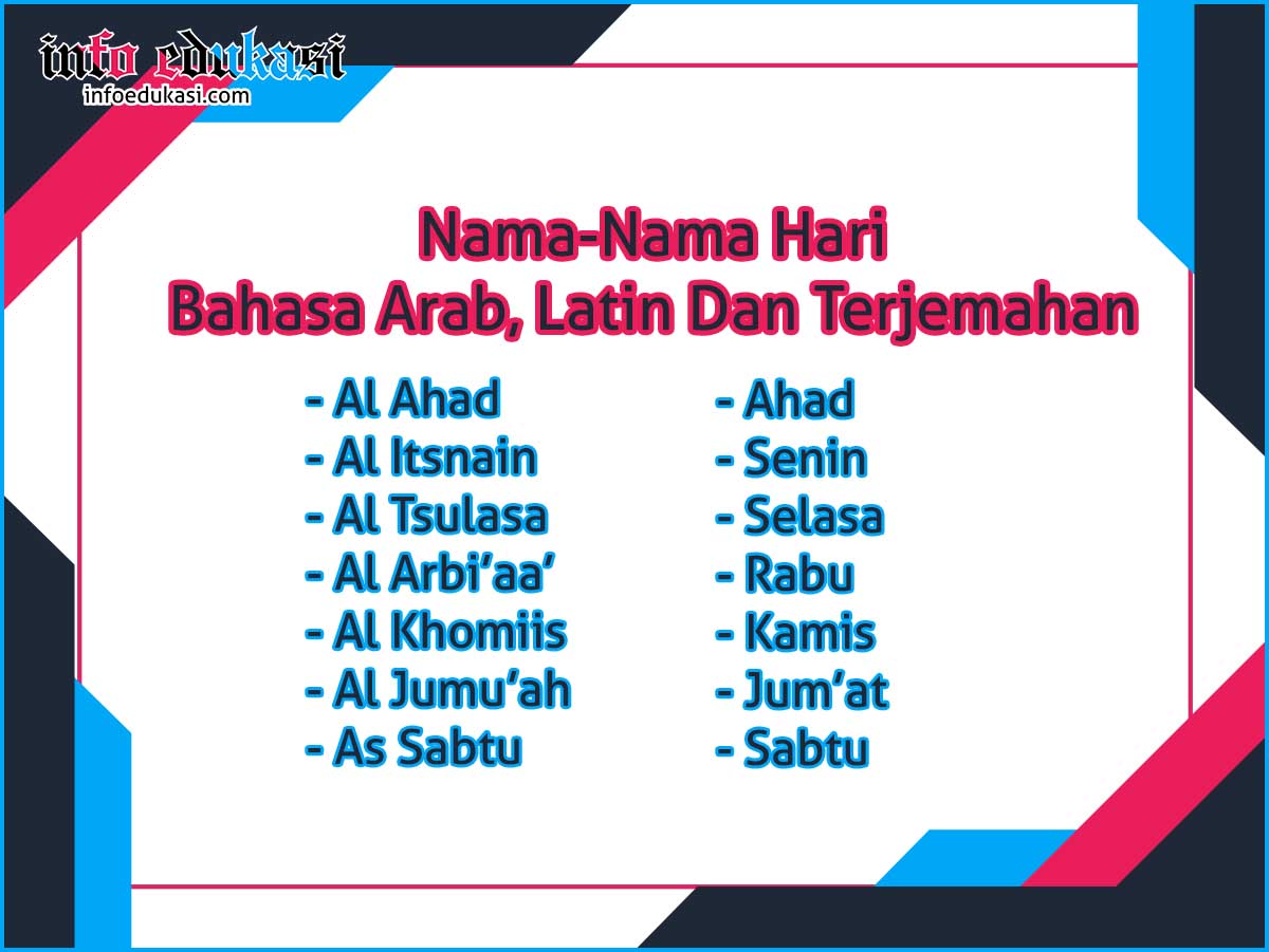 Hari arab nama dalam bahasa hari dalam