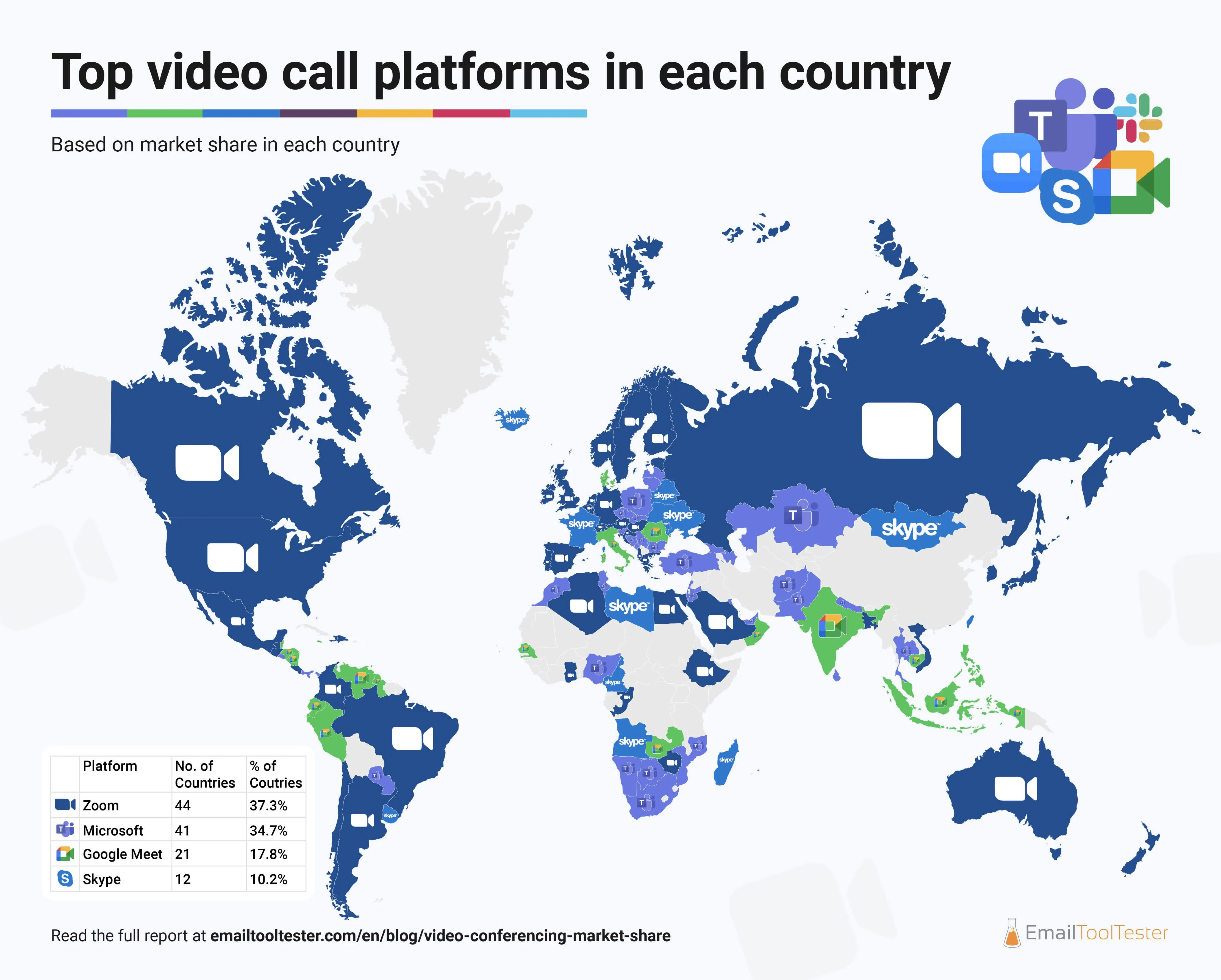 MAPPED: every country's most popular video calling platform