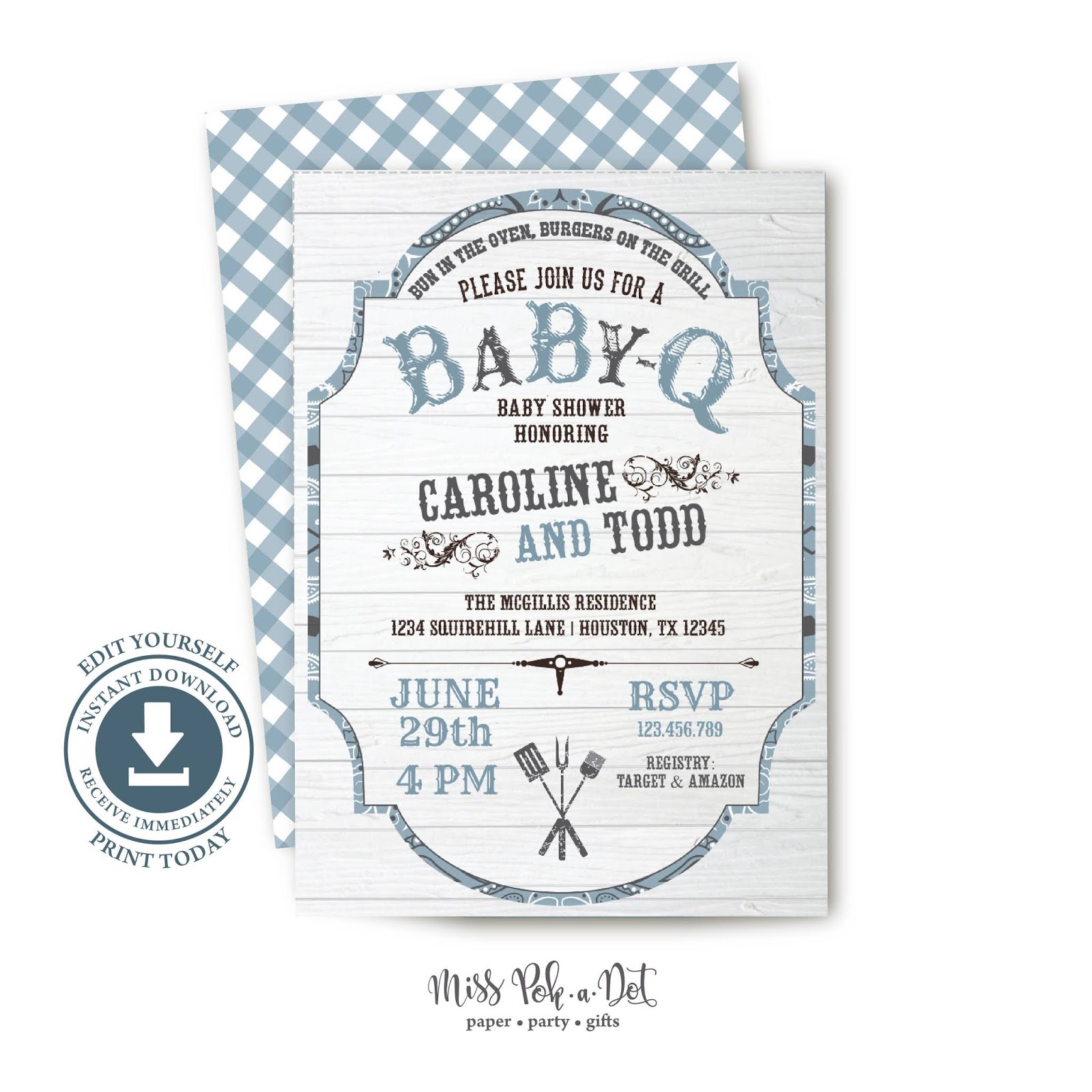 35 Unique Baby Q Shower Invitations Templates Otf Home