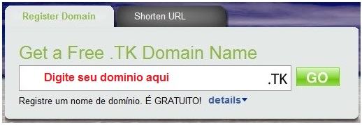 Domínio grátis .tk