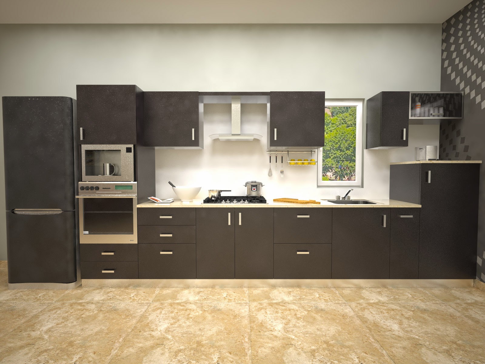 single wall modular kitchen design