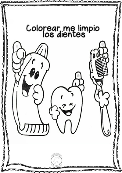 Actividades infantiles de dientes para imprimir 😁-Colorear dibujos,letras,  Actividades infantiles