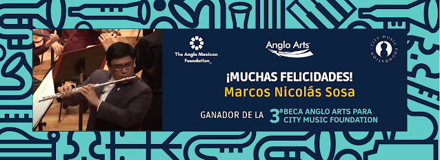 El flautista Marcos Nicolás Sosa obtiene la beca de The Anglo Mexican Foundation