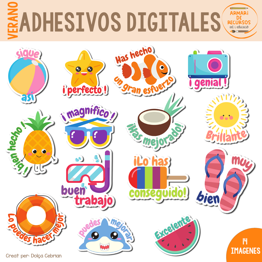 Adhesivos (stickers) digitales y imprimir | de Recursos