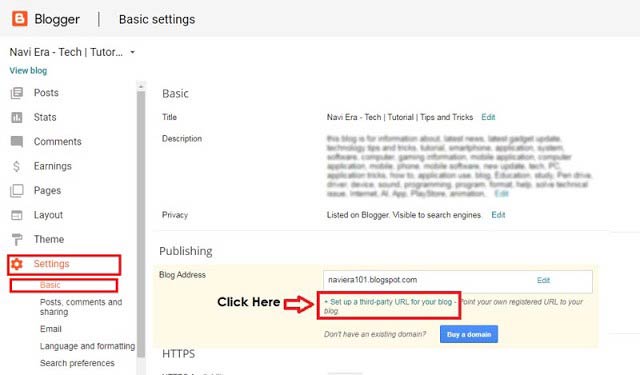 How to add a new Domain in Blogger