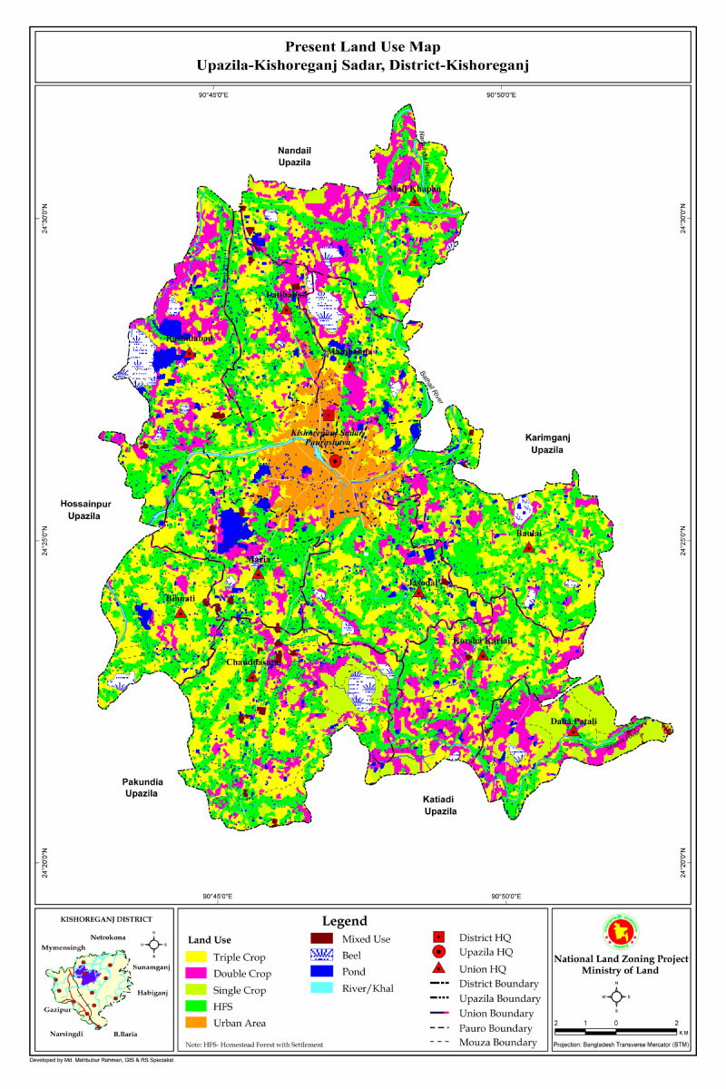 Kishoreganj Sadar Upazila Mouza Map Kishoreganj District Bangladesh