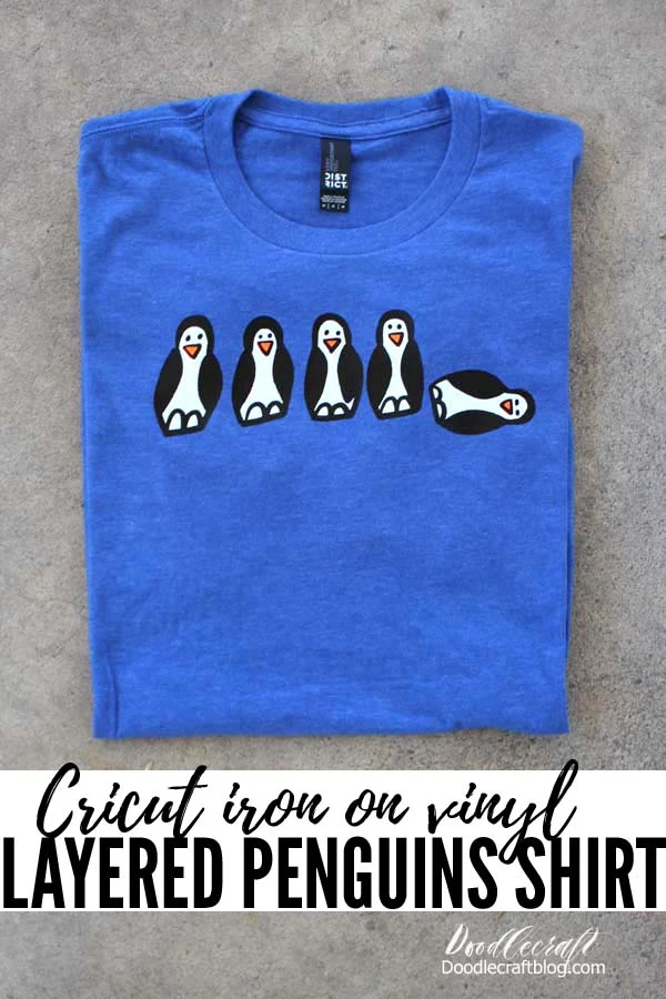 Penguins Layered Vinyl Shirt with Cricut Maker