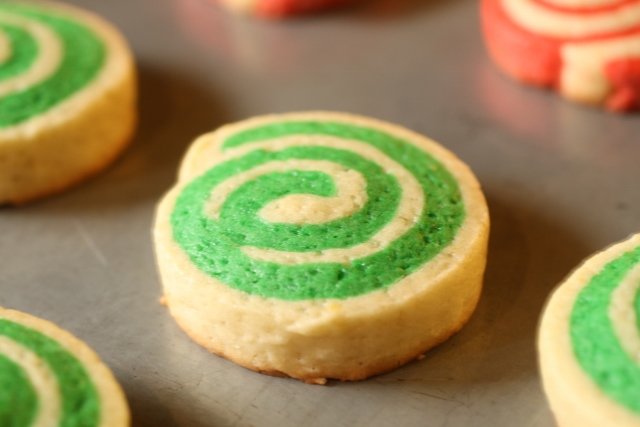 Rueditas de menta (galletitas) / Mint pinwheel cookies / Christmas cookies / Galletas navideñas