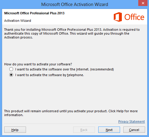 microsoft office 2013 phone activation number