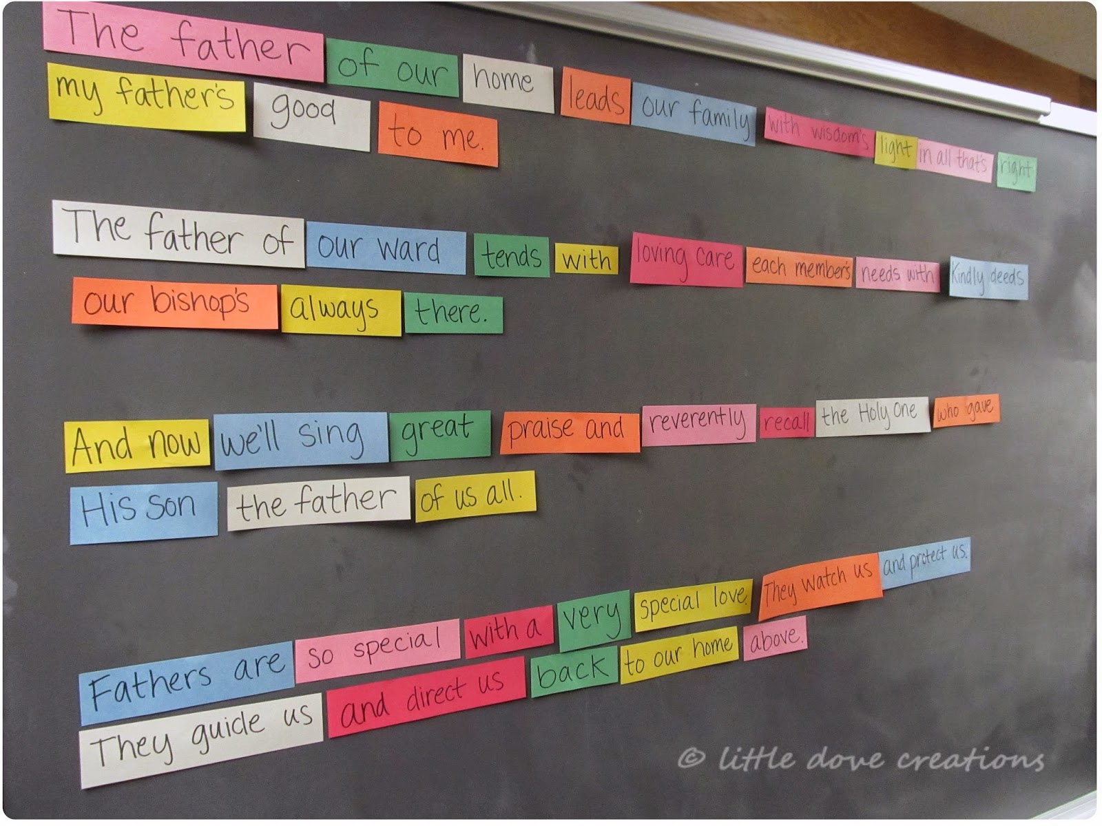 primary singing time: colored word strip review