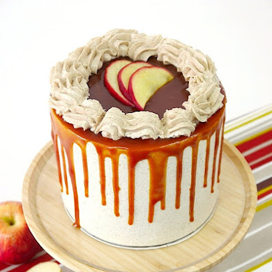 Apple and Cinnamon Layer Cake with Salted Caramel Drip