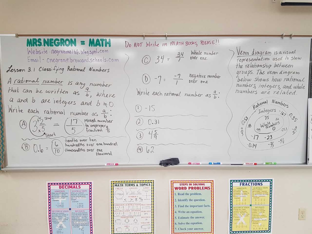 Mrs Negron 6th Grade Math Class Lesson 3 1 Classifying Rational Numbers