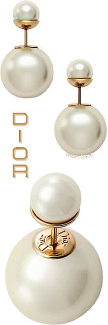 ♦Dior Mise en Dior Tribales earrings in gold-finish metal and white resin pearls #dior #jewelry #earrings #brilliantluxury