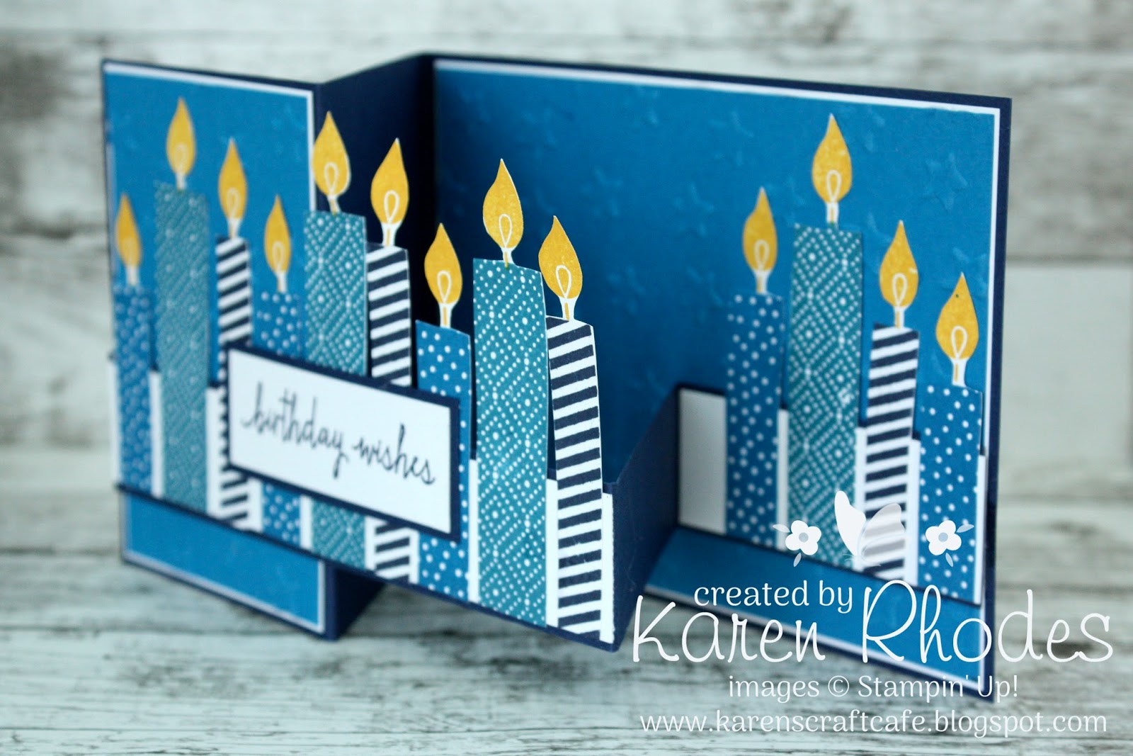 Karen's Craft Cafe Build a Birthday Double Z Fold Card