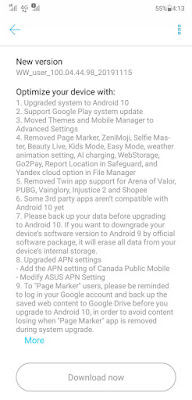 Download Full Firmware Zenfone 5Z Android 10 WW-100.04.44.98 KL atau seri Lite akhirnya resmi mendapat pembaruan sistem operasi robot hijau dengan ZenU Download Full Firmware Zenfone 5Z Android 10 WW-100.04.44.98