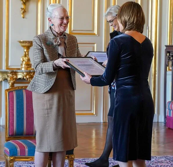 Queen Margrethe II of Denmark. Chief physician Ellen-Margrethe Hauge and Aalborg University Hospital clinical assistant  Rasmus Westermann