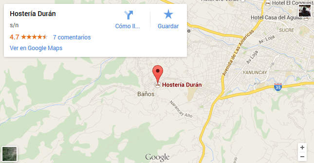 como llegar a la hosteria duran de Cuenca mapa