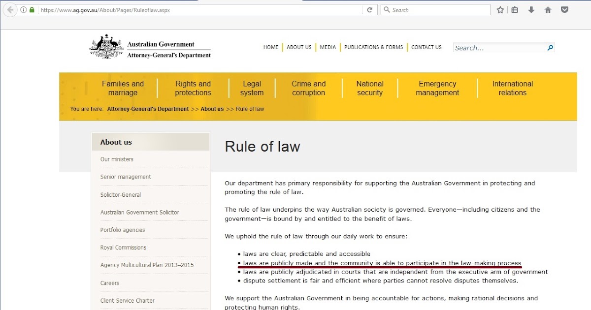 Corporate Australia Rule of law under the Australian Government