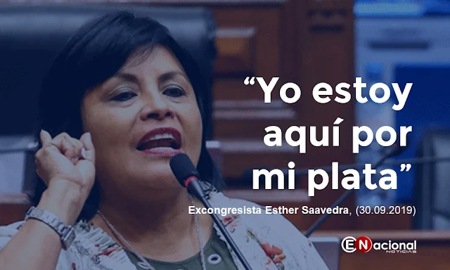"Yo estoy aquí por mi plata", excongresista Esther Saavedra