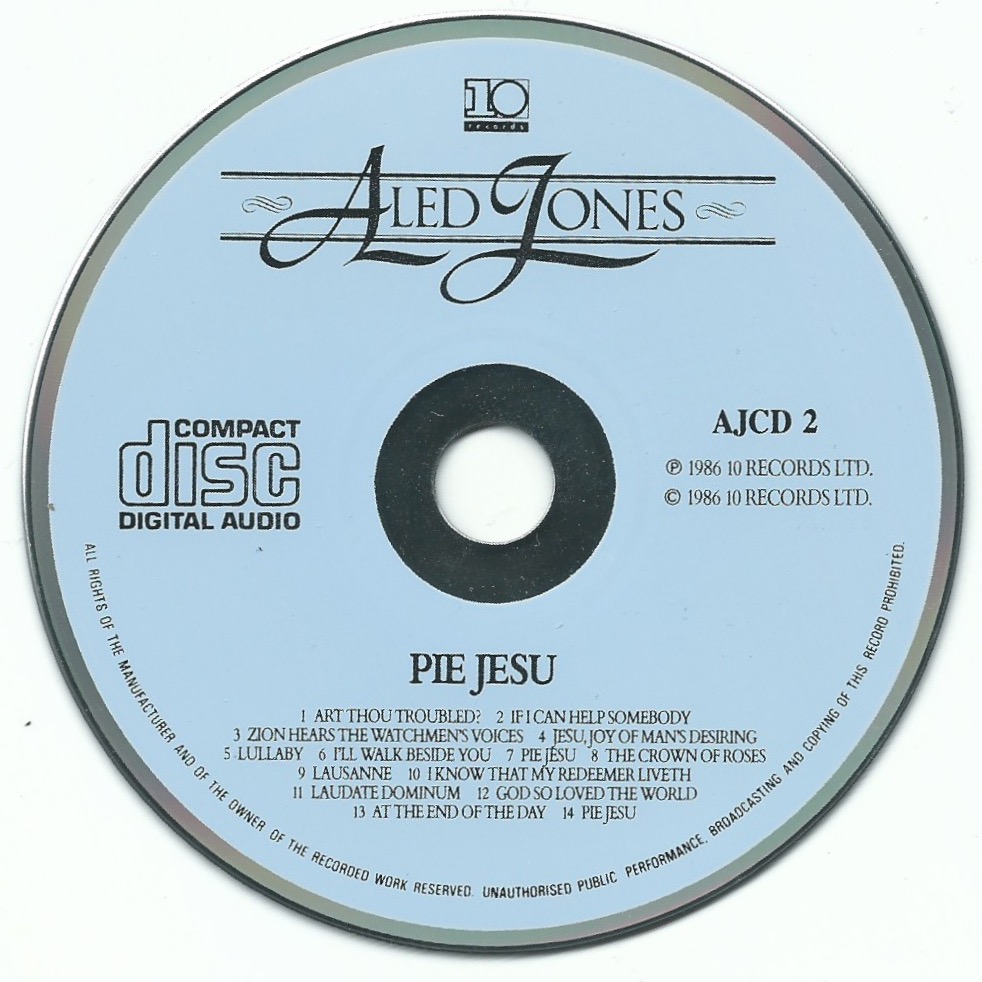 The First Pressing CD Collection Aled Jones Pie Jesu