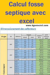 Bilan Fosse Septique Dimensionnement Fosse Septique D Un Douar Excel Xls Cours Genie