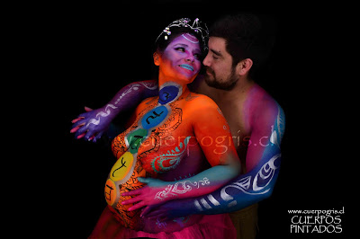 Sesion cuerpos pintados embarazada chackras