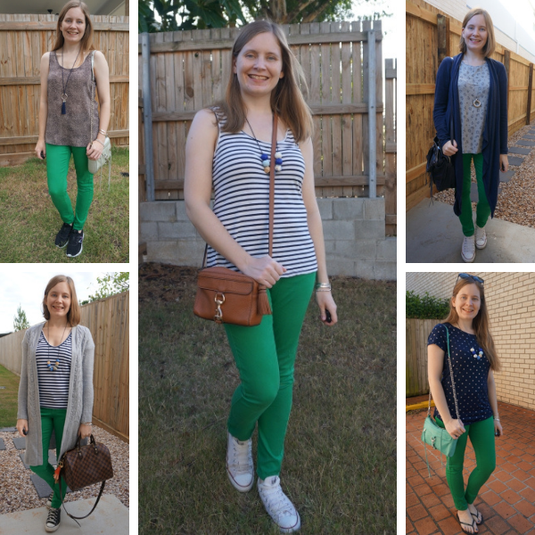 Away From Blue | Aussie Mum Style, Away From The Blue Jeans Rut: 30 Ways To  Wear: Green Skinny Jeans