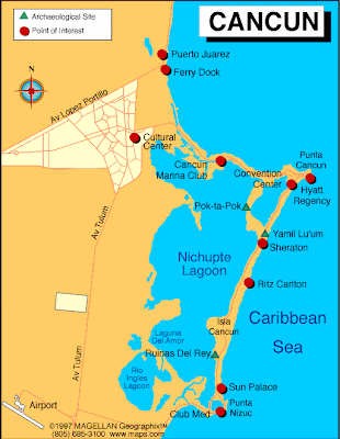 Map of Cancun City Area