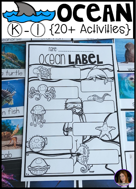 Ocean Activities, Centers and Crafts for kindergarten is the perfect unit for young learners that love learning about animal life.  This unit is based around essential question and contains real photos, anchor charts, large and small group as well as independent writing and centers to reinforce concepts and fun hands on craftivities that students will love!