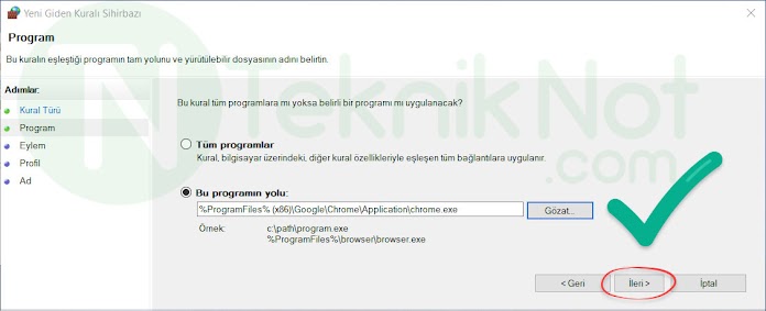 Bir Programın internete bağlanmasını engelleme