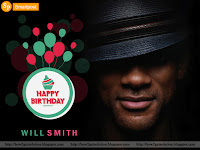will smith full face photo in blue black hat, pitch black background