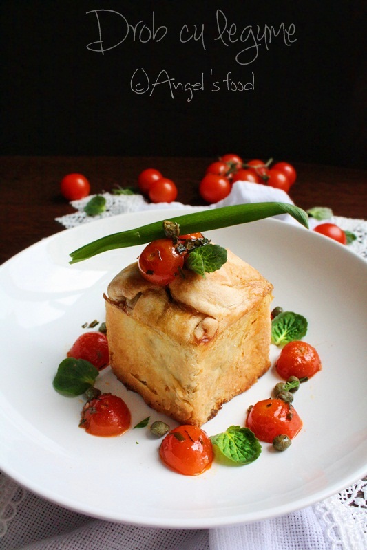 Drob cu legume alaturi de rosii cherry si capere si o minunata aroma de menta