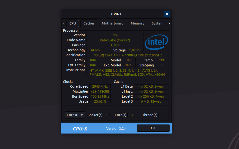 Melihat Informasi Hardware di GNU/Linux menggunakan CPU-X - LinuxSec